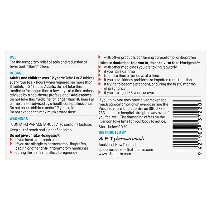 Maxigesic Pain Relief Tablets 100s